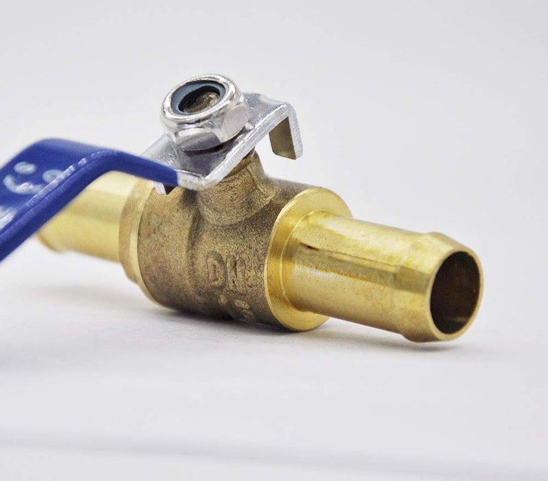 YOUHO 5/8 Hose Barb Straight Through Forged Brass Micro-Cut Ball Valve, heater hose shut off valve 5/8" Hose Barb x 5/8" Hose Barb, 180 Degree Operating Handle, Water, Oil, Gas, Fuel line Fittings - Image 5